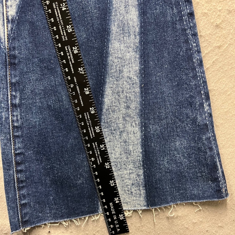 Flying Monkey BellBottom Flare Jeans Blue Acid Wash Colorblock Size 25 NWT - Picture 2 of 8